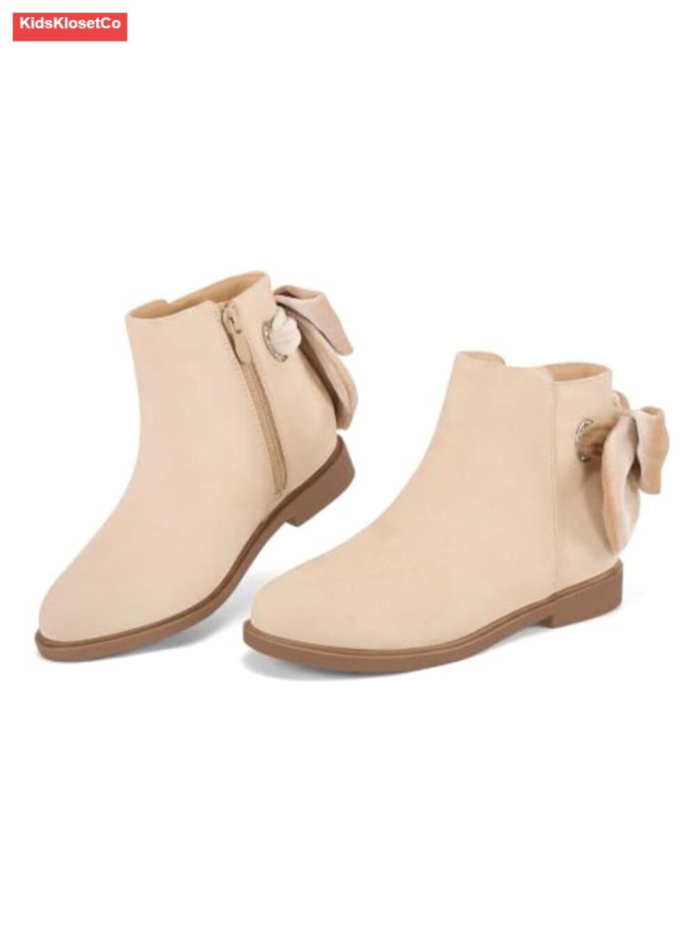 Girls Ankle Boots Kids Bow Chunky Low Heel Side Zipper Dress Booties Fall Shoes